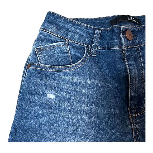 1822 Denim stretchy Bermuda Shorts Mid-Rise Denim Jeans mom shorts sz 6 - Picture 4 of 9